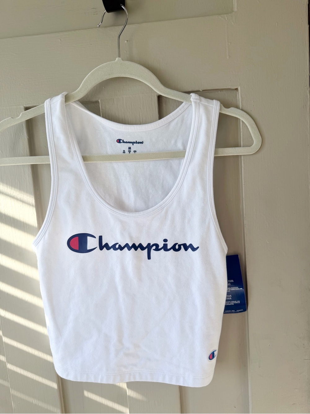 Champion White Tank with Navy & Red Logo NWT
